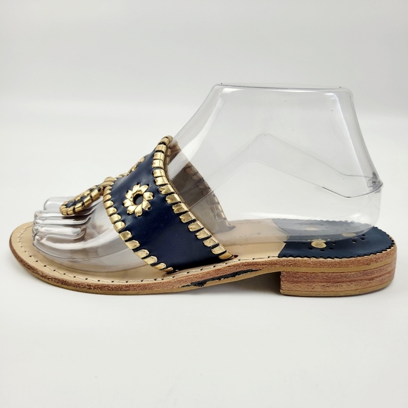 Jack Rogers Navy Gold Hamptons Sandals Size 6 - Picture 6 of 13